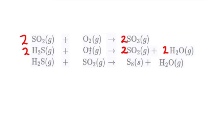 Balance the following reactions that occur among volcanic gases